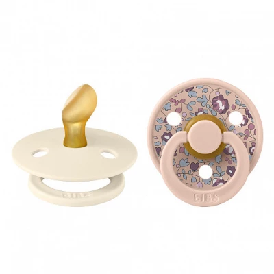 Набор пустышек латексных BIBS Liberty Colour Anatomical, 2 шт. - Eloise - Ivory/Blush, 0+ мес.