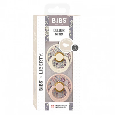 Набор пустышек латексных BIBS Liberty Colour Anatomical, 2 шт. - Eloise - Ivory/Blush, 0+ мес.