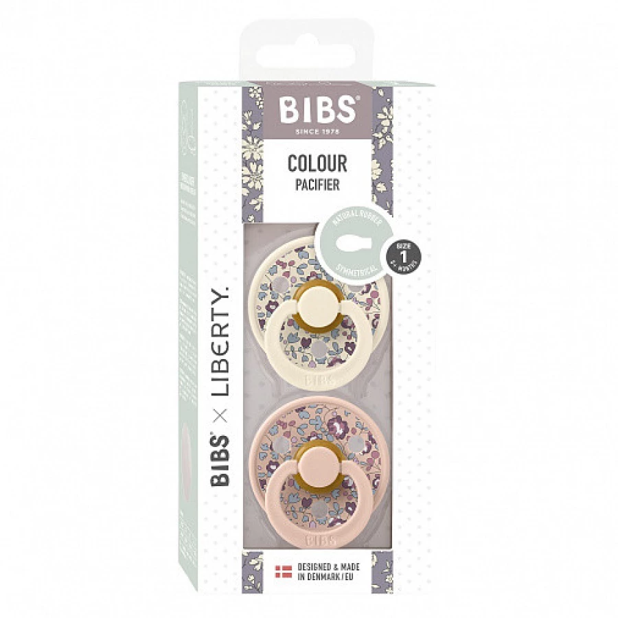 Набор пустышек латексных BIBS Liberty Colour Symmetrical, 2 шт. - Eloise - Ivory/Blush, 0+ мес.