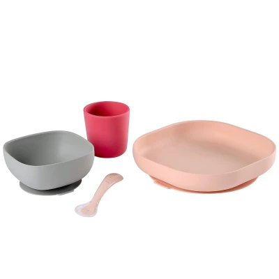 Beaba Набор посуды: 2 тарелки, стакан, ложка SILICONE MEAL SET