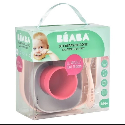 Beaba Набор посуды: 2 тарелки, стакан, ложка SILICONE MEAL SET