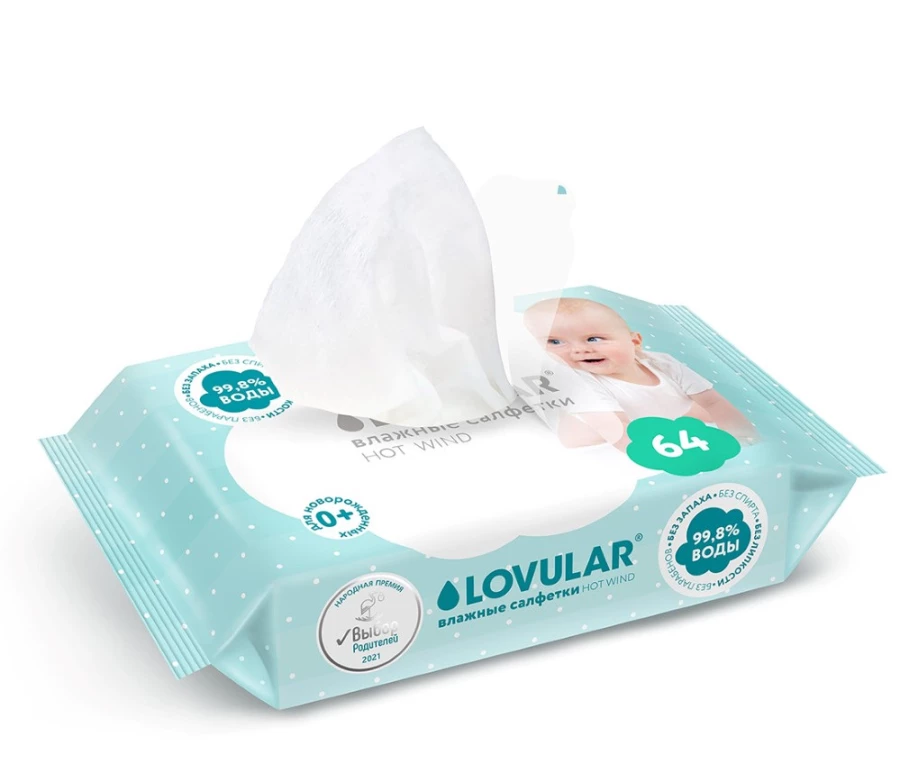 Lovular салфетки влажные для детей 64 шт