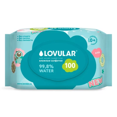 LOVULAR Влажные салфетки Sweet Kiss 100 шт