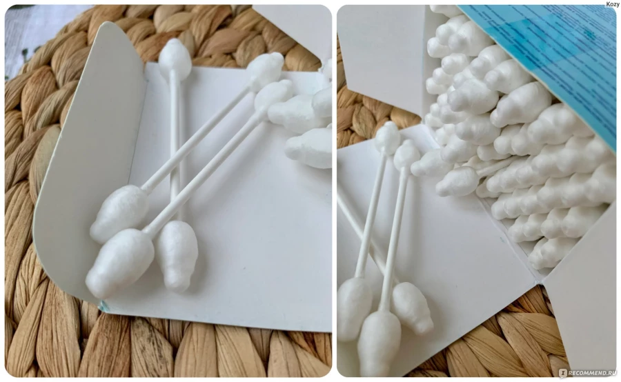 Палочки ватные YokoSun для детей экологичные с ограничителем 55шт