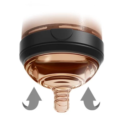 HEORSHE | Бутылочка для кормления из силикона с медленным потоком от 0 мес, 160 мл (цвет черный)