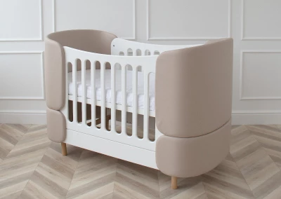 Кроватка-трансформер KIDI Soft (бежевый, экокожа)