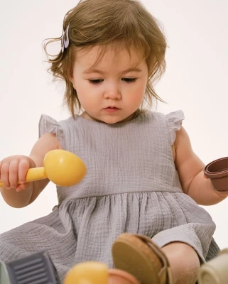 Комплект платье с блумерами Loomknits LT24-1802-005-80 Голубой